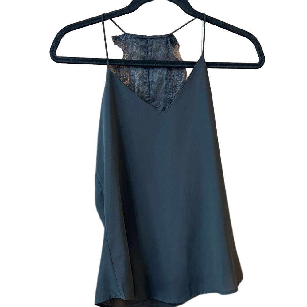 3/$20 Japna Black Camisole Tank Top with Lace Detail